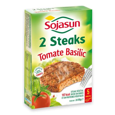 Steaks de soja tomate-basilic, sauce vegetale, les 2 steaks de 100g