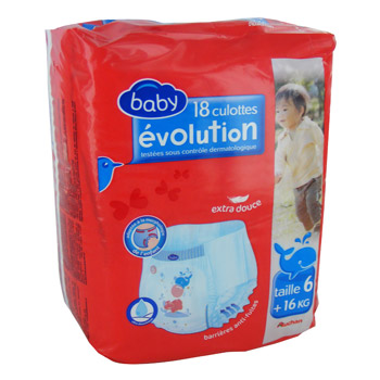 Auchan Baby changes evolution 16/26kg x18 taille 6