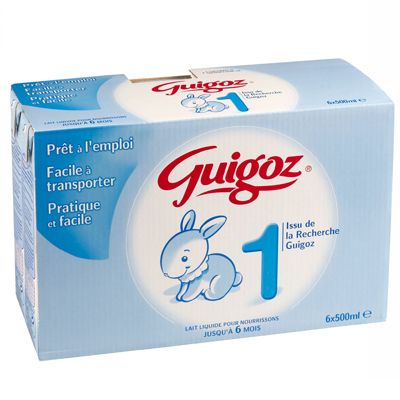 Laboratoire guigoz, 1, lait liquide pour nourrissons jusqu'à 4 mois, 6 x  500ml, 3000ml - Tous les produits laits 1er âge - Prixing