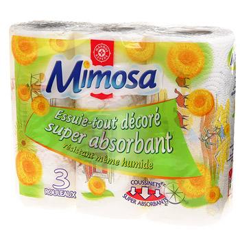 Essuie-tout Mimosa decore x3