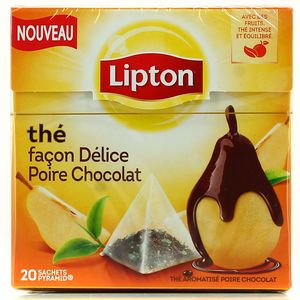 Lipton thé façon délice poire chocolat 20 sachets pyramide