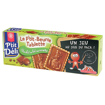 Biscuit P'tit Deli P'tit Beurre Tablette choco lait noiset 150g
