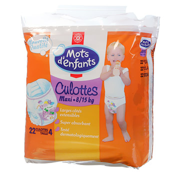 Culottes Mots d'Enfants T4 8-15 kg x24