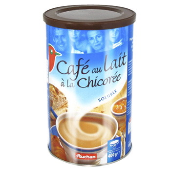Auchan cafe lait chicoree 400g - Tous les produits cafés solubles &  chicorées - Prixing