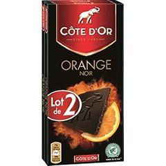 Côte d'Or noir orange 2 x 100g
