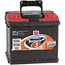 Batterie de demarrage n°3 50AH/450A U, prete a l'emploi