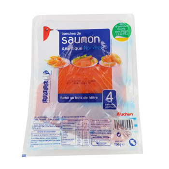 saumon fume norvege x4 auchan 150g
