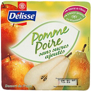 Compotes Douceurs du Verger Pomme poire 4x97g