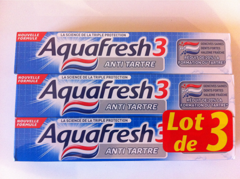 Aquafresh dentifrice anti tartre 3x75ml