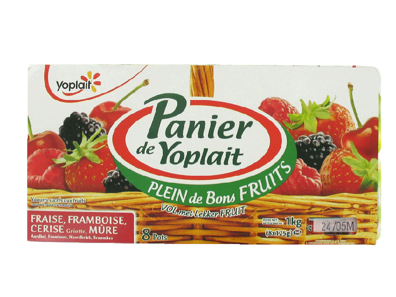 Panier de Yoplait - Yaourts sucr?s aux fruits rouges, les 8 pots de 125g