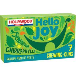 Chewing gums sans sucre parfum menthe verte sensation chlorophylle Hello Joy HOLLYWOOD, 7 tablettes, 14g