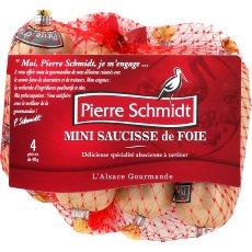 Pierre Schmidt, Mini saucisse de foie, delicieuse specialite alsacienne a tartiner, 4 x 40g,160g