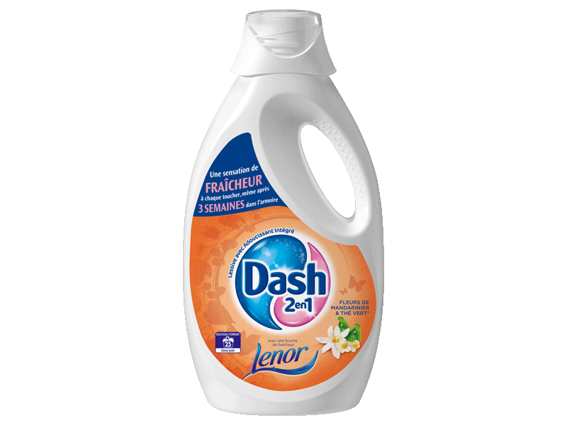 Dash 2en1 liquide fleurs de mandarinier 25 lavages 1.83l - Tous les  produits poudre et liquide - Prixing