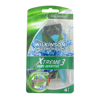 Rasoirs jetables Xtreme 3 Pure Sensitive WILKINSON, 4 unites