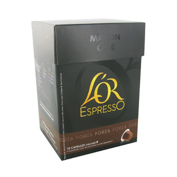 Maison du café, L'or espresso, capsules de café moulu forza, la boîte de 10 - 52 gr