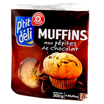 Muffins P'tit Deli Pepites de chocolat x4 300g