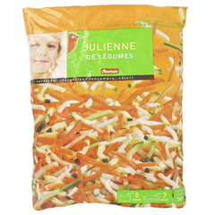 Julienne de legumes Carottes, courgettes, celeris, brocolis.