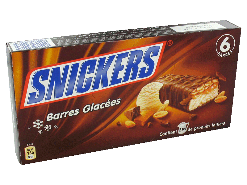 Barres glacees SNICKERS, 12 unites, 636ml
