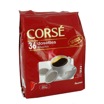 Auchan dosettes cafe corse x36 - 250g