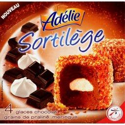 Sortilege - Dome glace chocolat grains de praline et meringue, la boite de 4 - 520ml