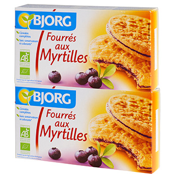 Biscuits fourres Bjorg bio Myrtilles 2x175g
