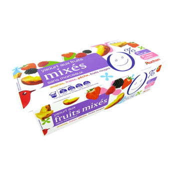 Auchan yaourt aux fruits mixes O% 8x125g