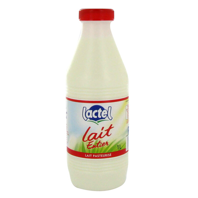 Lactel lait frais entier bouteille 1l