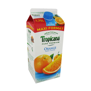 Jus d'orange sans pulpe pure premium 100% pur fruit presse