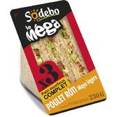 Sodébo Sandwich le méga club complet poulet mayonnaise 230g