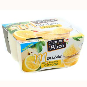 Charles & Alice Mousse de pommes citrons les 4 pots de 48 g