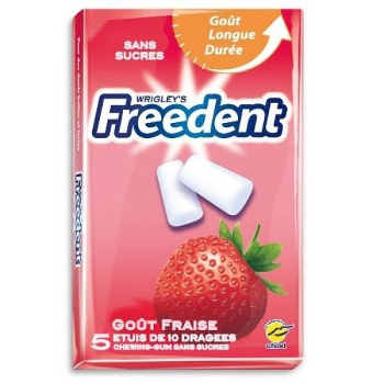 Freedent fraise dragees x10 etuis x5 84g - Tous les produits chewing-gums -  Prixing