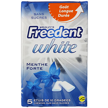 FREEDENT White Menthe douce 5X10 dragées Multipack