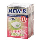 Chewing-gum New'R Fraise Citron vert 3x22g