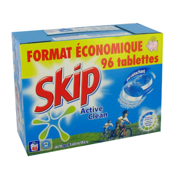 Skip lessive tablettes active clean 96 tablettes - Tous les produits  pastilles, tablettes & doses - Prixing