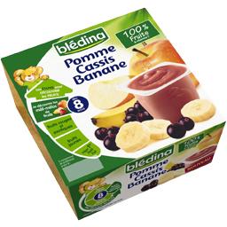 Bledina coupelles fruits pomme cassis banane 4x100 g des 8 mois