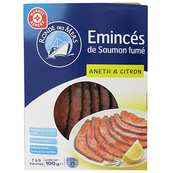 Eminces saumon Ronde des Mers Fume aneth citron 100g