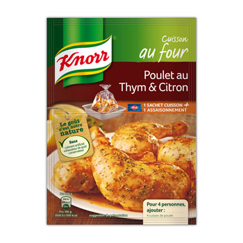 Knorr sachet cuisson poulet au four citron thym lot 3x20g