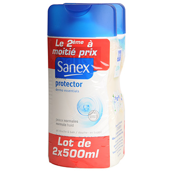 Gel douche Sanex Dermo Protector 2x500ml 2e 1/2 prix