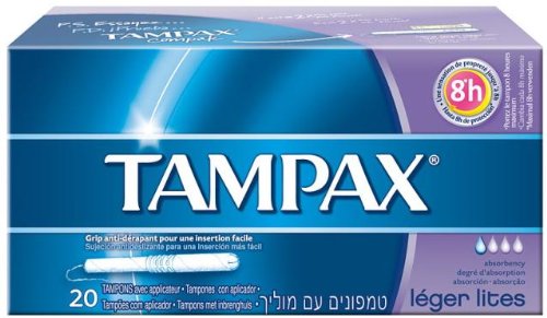 Tampon Compak light Tampax, boite de 20