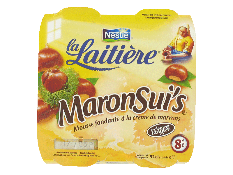 Mousse a la creme de marron Marron'suiss La Laitiere, 8x11,5cl