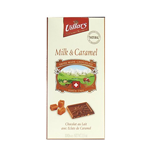 Chocolat au lait Suisse aux eclats de caramel Degustation VILLARS, 100g