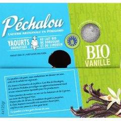 Pechalou, Yaourt aromatise vanille au lait BIO, les 4 pots de 125 gr