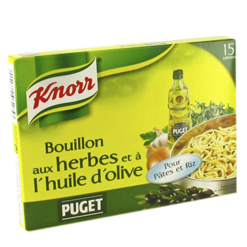 Knorr Bouillon aux herbes et huile d'olive Puget