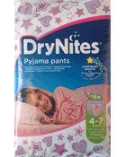 Sous vêtements de nuit DryNites Filles - 4/7 ans : 17-30 kg