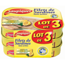 Saupiquet filets de sardines citron basilic lot de 3x100g
