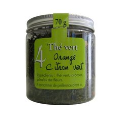 Le Temps des Cerises - Thé Vert Sencha Orange Citron vert. - pot cristal 70 g