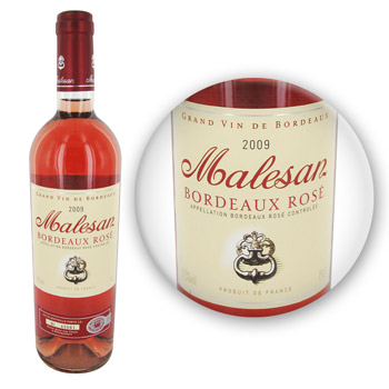 Malesan, Bordeaux, vin rosé, la bouteille de 75 cl