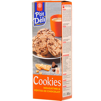 Biscuits P'tit Deli Cookies Chocolat nougatine 200g