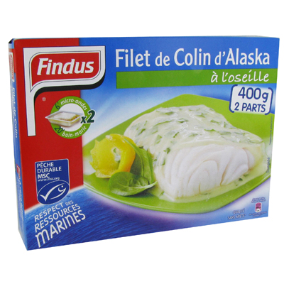 Filets de colin d'Alaska Findus A l'oseille 400g