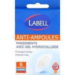 Labell, Pansements anti-ampoules avec gel hydrocolloide, la boite de 6